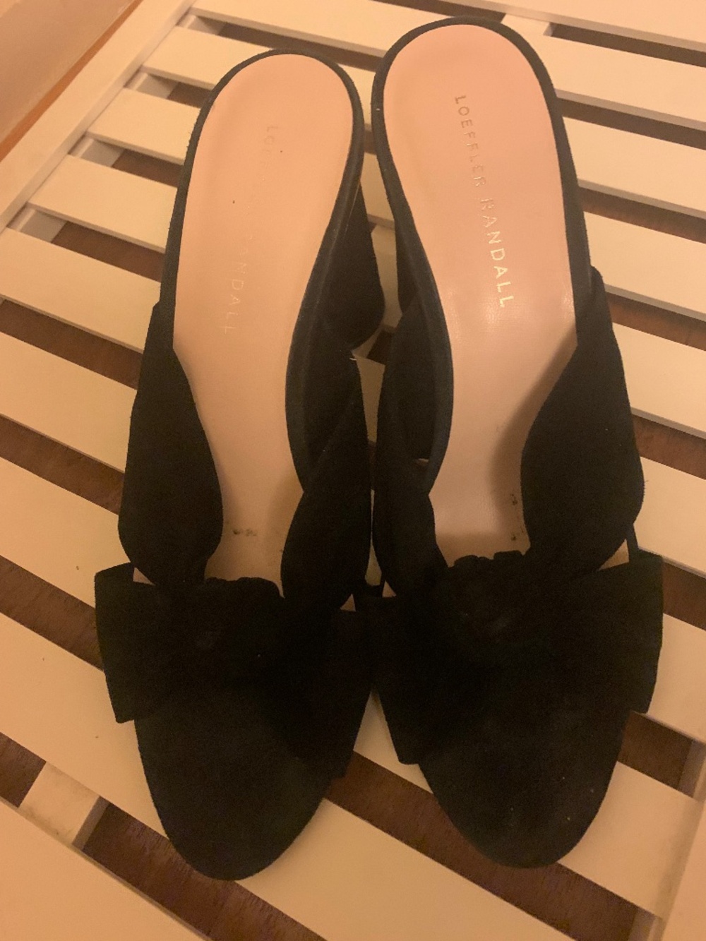 Loeffler Randall Black Knot Mules Slip-On Heels Size 39